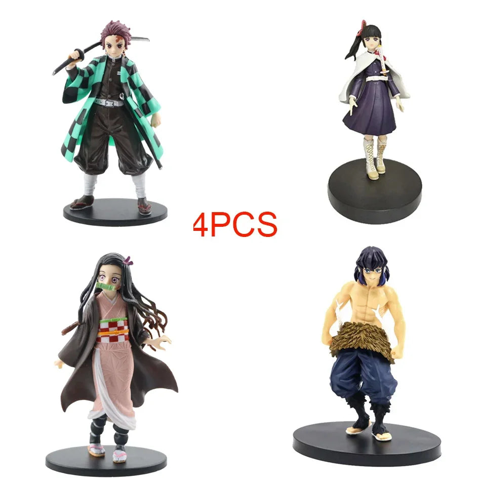 "Demon Slayer Tanjirou, Nezuko, Zenitsu & Inosuke PVC Figures"