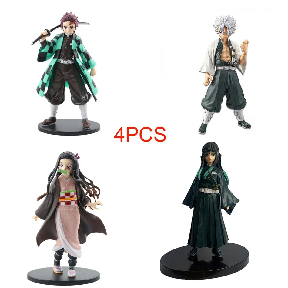 "Demon Slayer Tanjirou, Nezuko, Zenitsu & Inosuke PVC Figures"