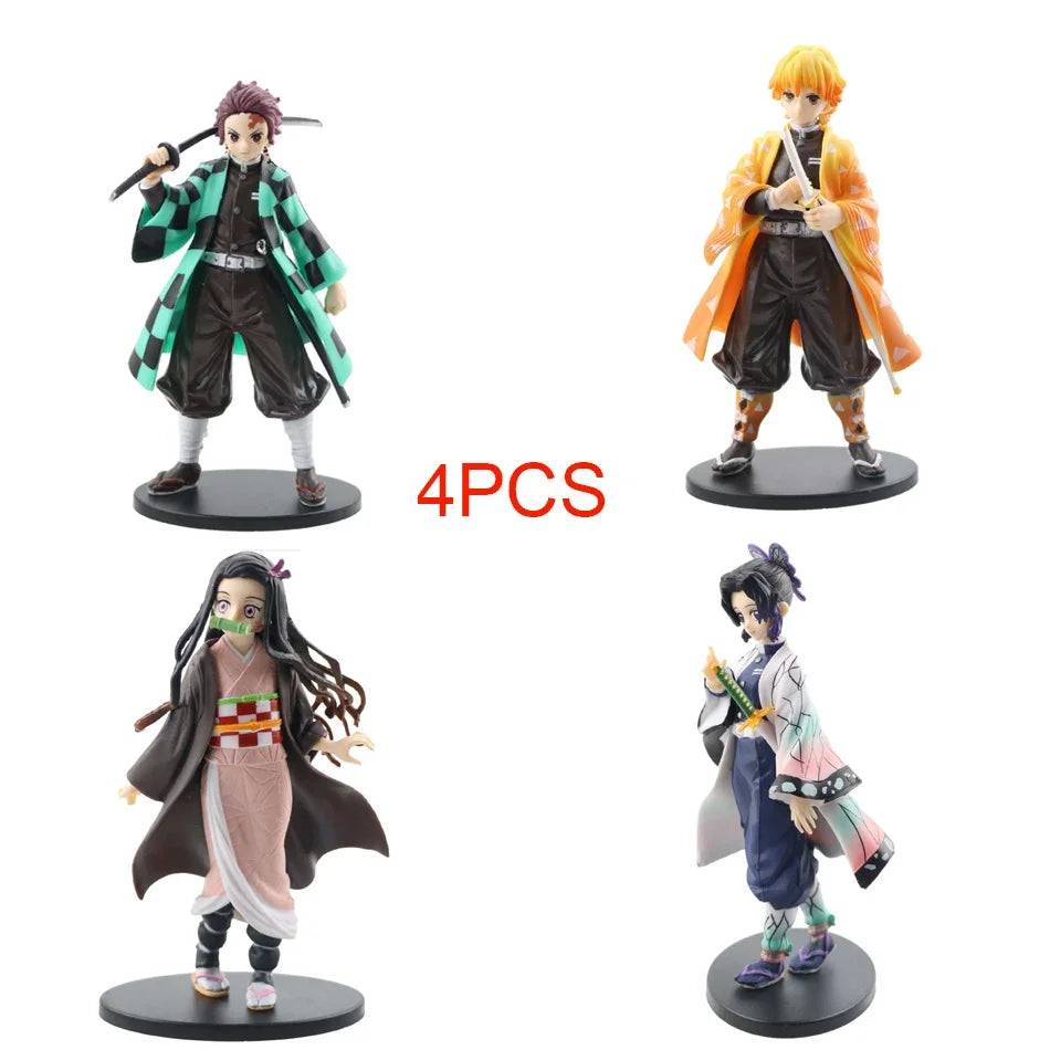 "Demon Slayer Tanjirou, Nezuko, Zenitsu & Inosuke PVC Figures"