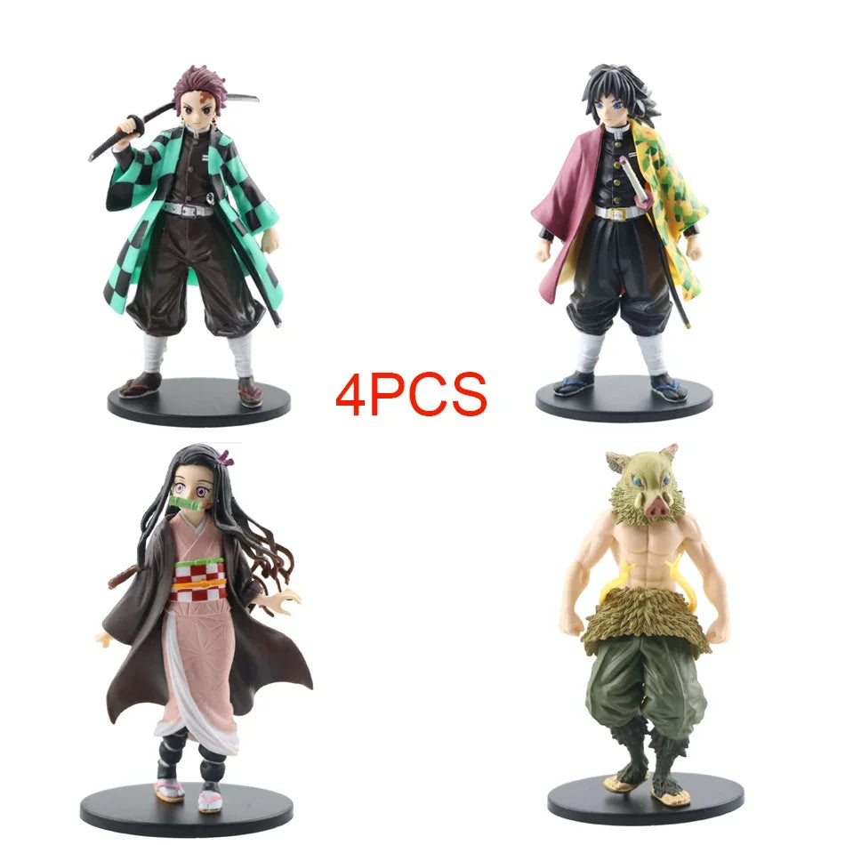 "Demon Slayer Tanjirou, Nezuko, Zenitsu & Inosuke PVC Figures"