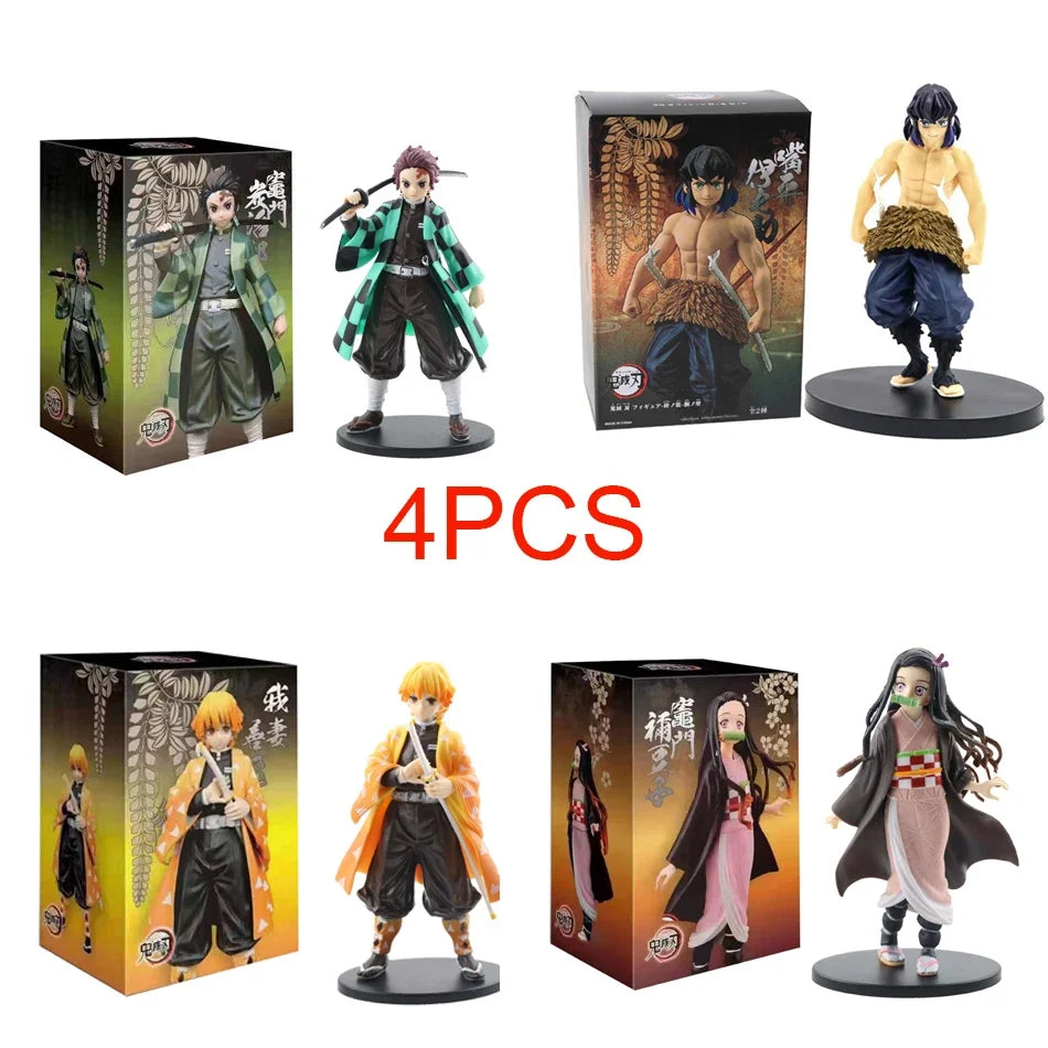 "Demon Slayer Tanjirou, Nezuko, Zenitsu & Inosuke PVC Figures"