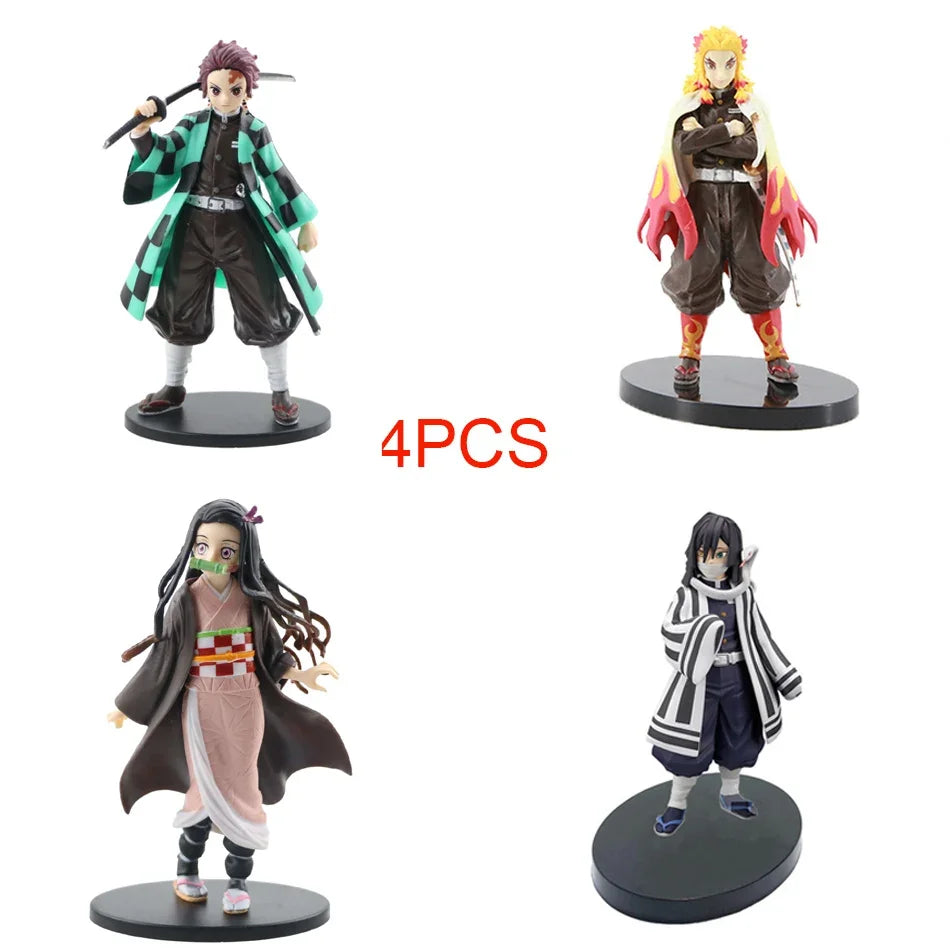 "Demon Slayer Tanjirou, Nezuko, Zenitsu & Inosuke PVC Figures"
