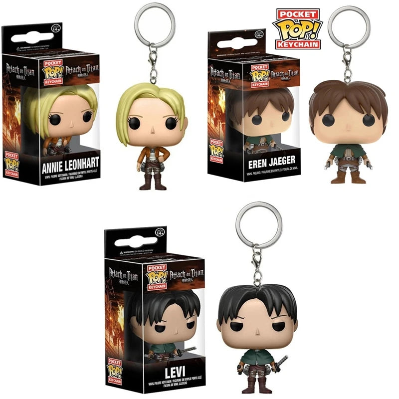 "Attack on Titan Funko Keychain Figures"