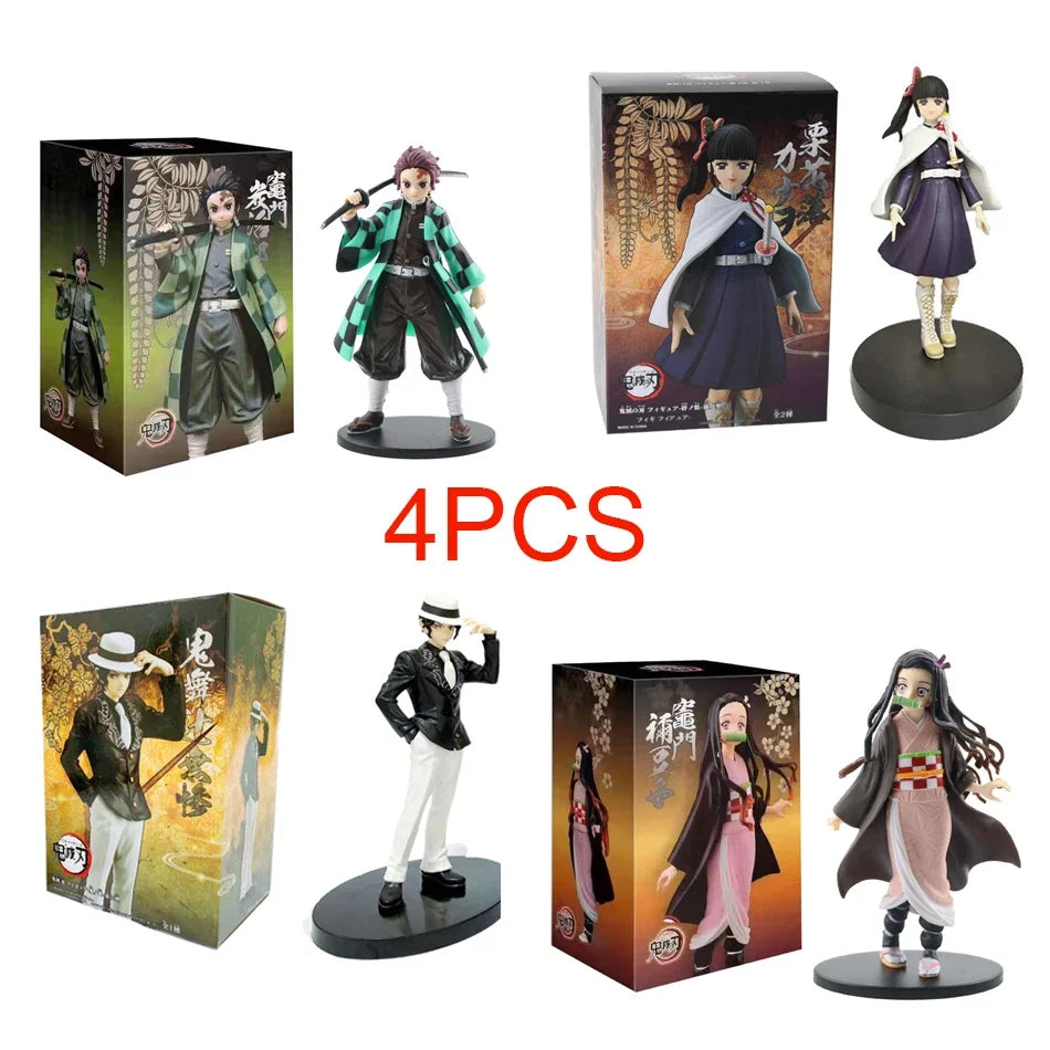 "Demon Slayer Tanjirou, Nezuko, Zenitsu & Inosuke PVC Figures"