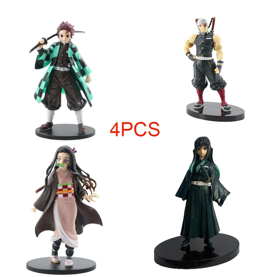 "Demon Slayer Tanjirou, Nezuko, Zenitsu & Inosuke PVC Figures"