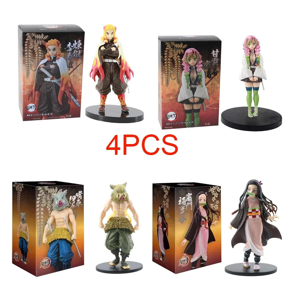 "Demon Slayer Tanjirou, Nezuko, Zenitsu & Inosuke PVC Figures"