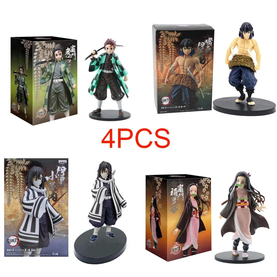 "Demon Slayer Tanjirou, Nezuko, Zenitsu & Inosuke PVC Figures"