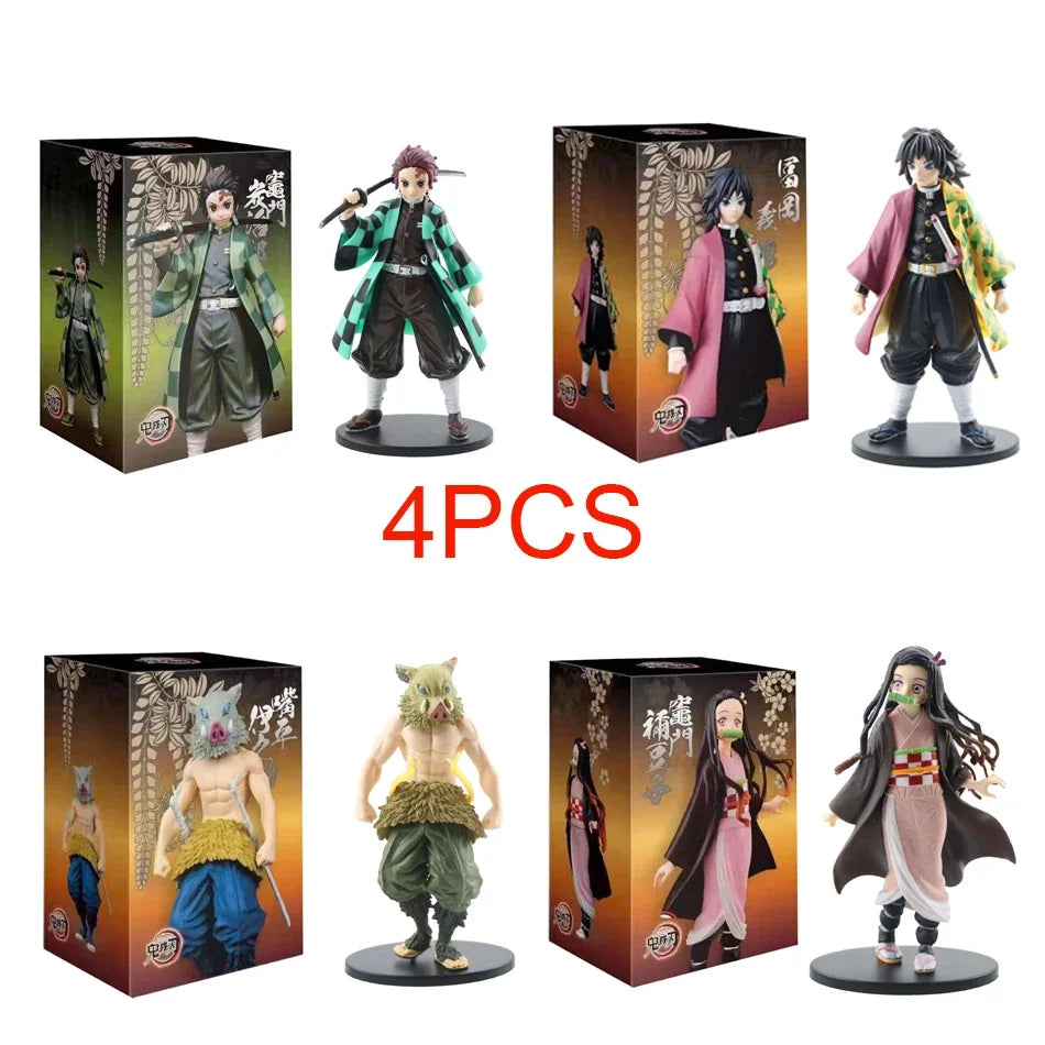 "Demon Slayer Tanjirou, Nezuko, Zenitsu & Inosuke PVC Figures"